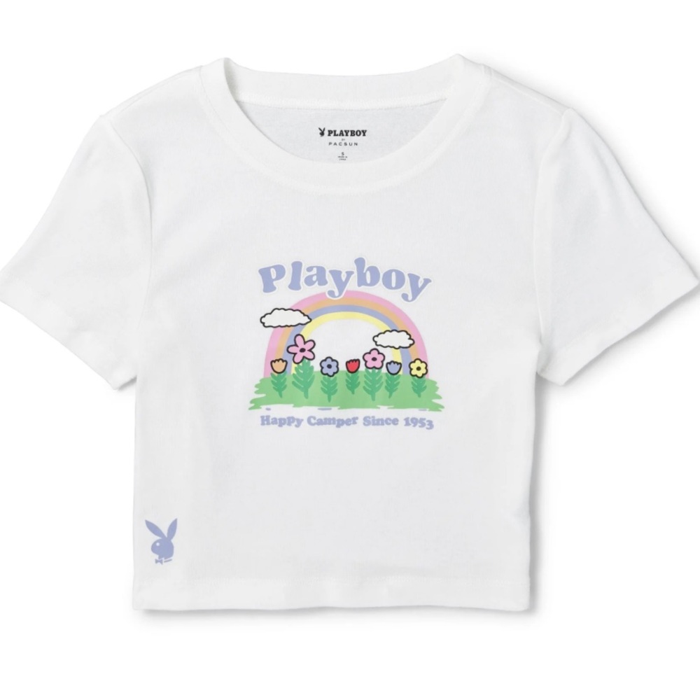 Playboy Graphic Baby T with Rainbow Graphic